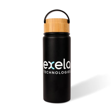 20 OZ. VACUUM-SEALED STAINLESS WATER BOTTLE WITH BAMBOO LID